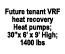 Future tenant VRF heat recovery Heat pumps; 30”x 6’ x 9’ High; 1400 lbs